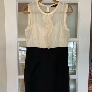 BCBG MaxAzria Ivory Black Tuxedo Dress 8